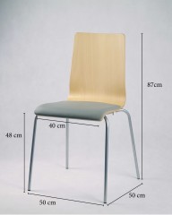 Стул из гнутой фанеры Delta Luka PS с мягкой подушкой