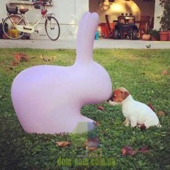 Дизайнерский интерьерный стул Rabbit Chair Qeeboo розовый